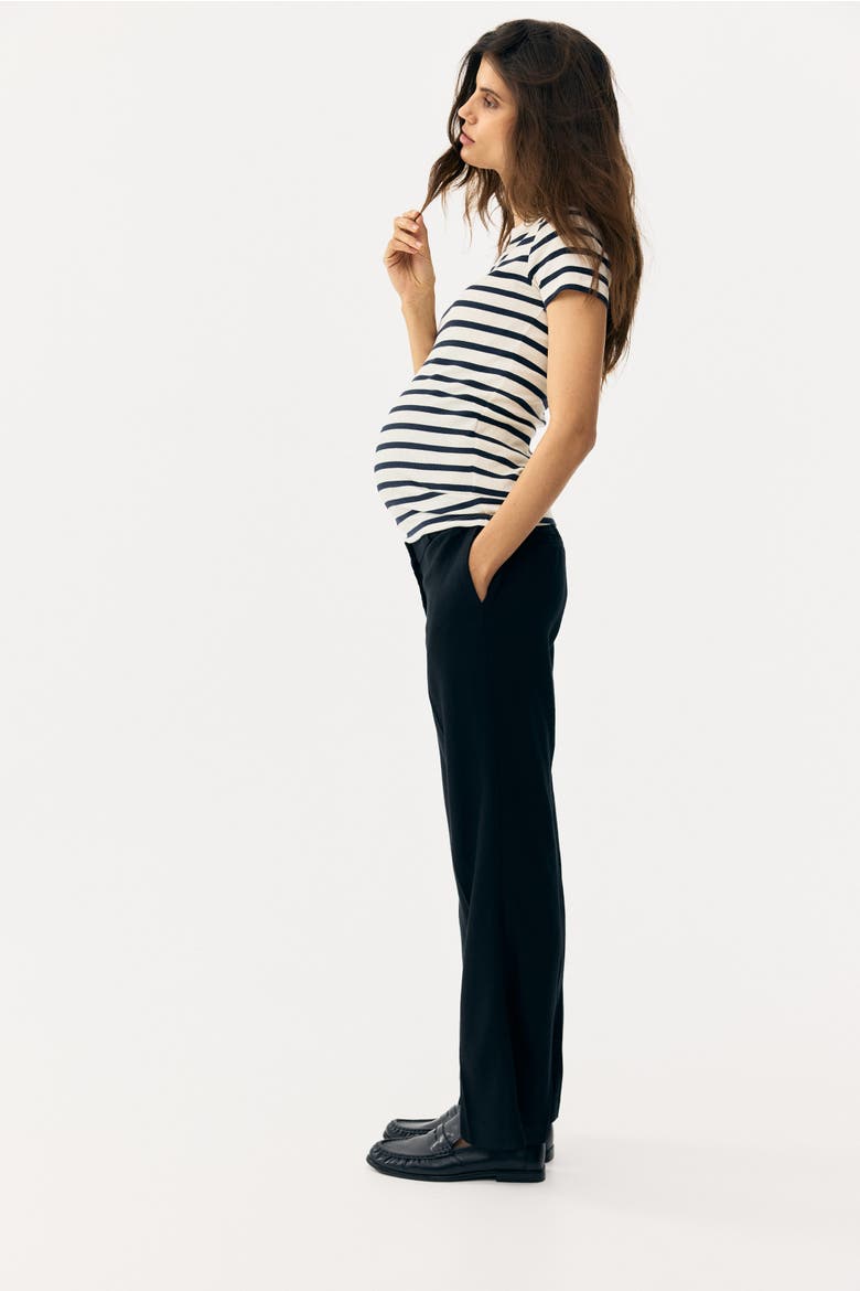 Mama Linen-blend Dress Pants, Alternate, color, Black