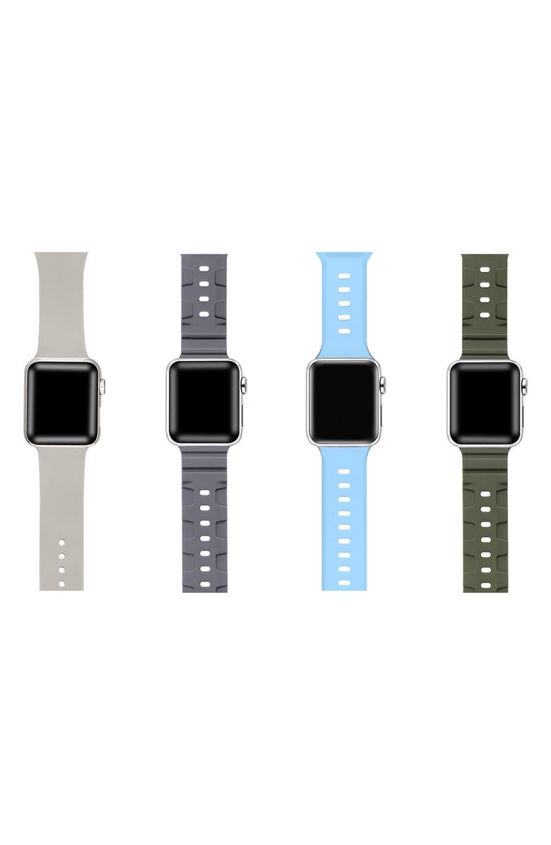 The Posh Tech Assorted 4-Pack Silicone Apple Watch<sup>®</sup> Watchbands, Alternate, color, Assorted
