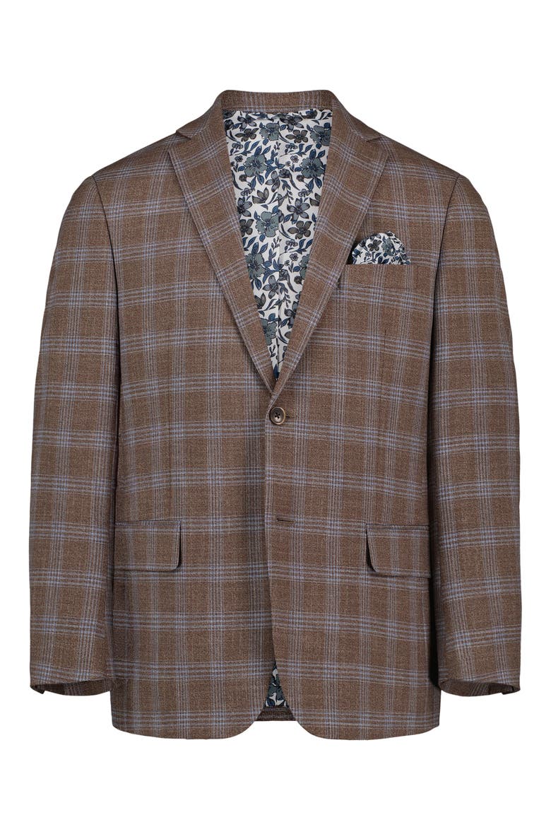 Plaid Sport Coat, Alternate, color, BROWN