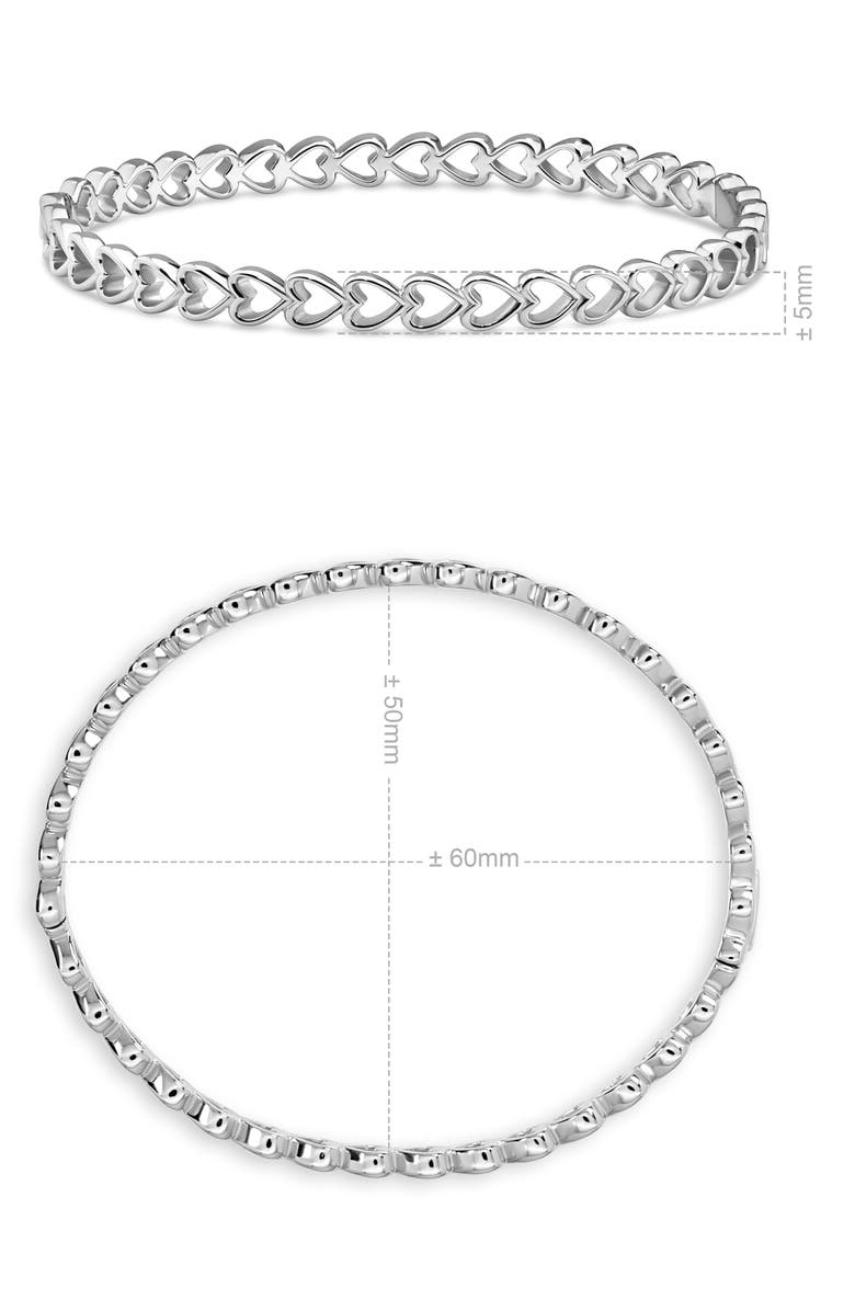 DEVATA Open Heart Bangle Bracelet, Alternate, color, Silver