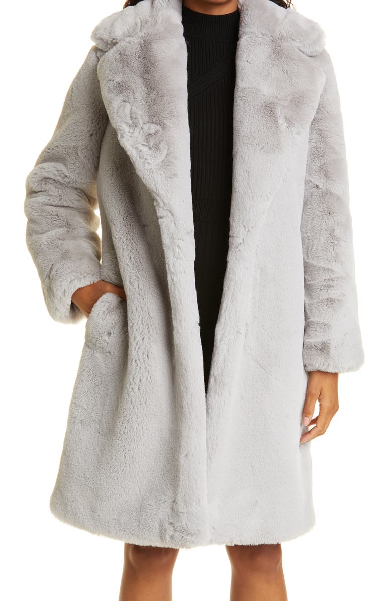 Milly Riley Faux Fur Coat, Main, color, 