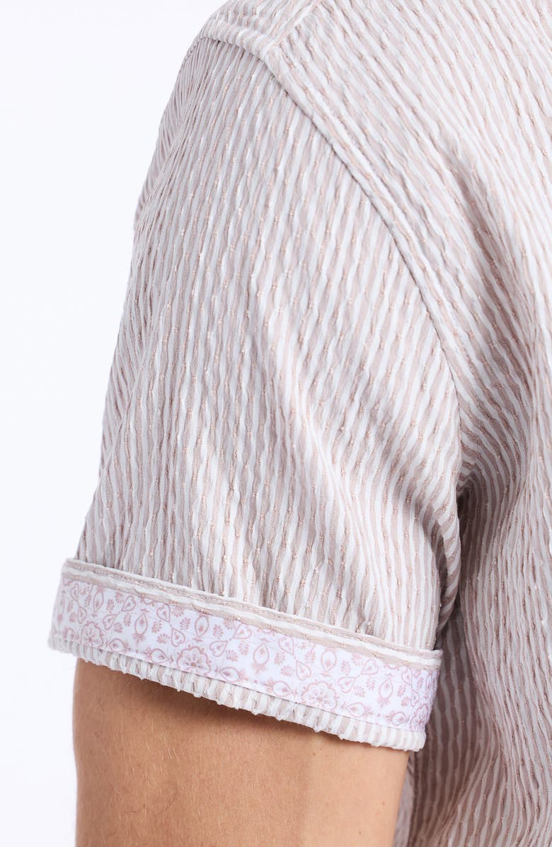 Robert Graham Fornillo Classic Fit Stripe Short Sleeve Button-Up Shirt, Alternate, color, Khaki