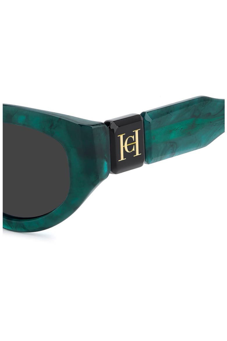 Her 52mm Gradient Oval Sunglasses, Alternate, color, GREEN MARBLE BLACK/ GREY