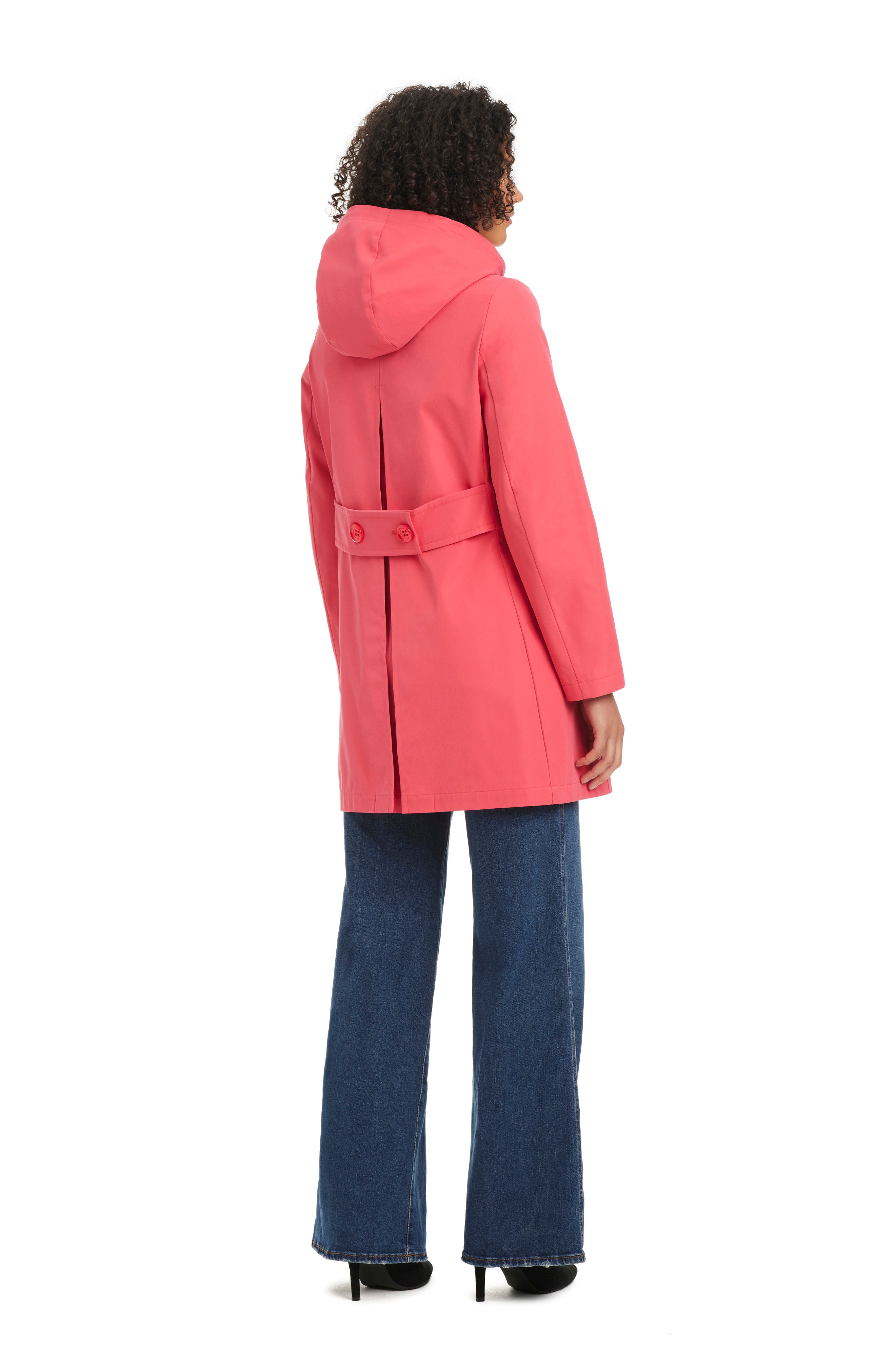 Kate Spade New York water resistant hooded a-line trench coat