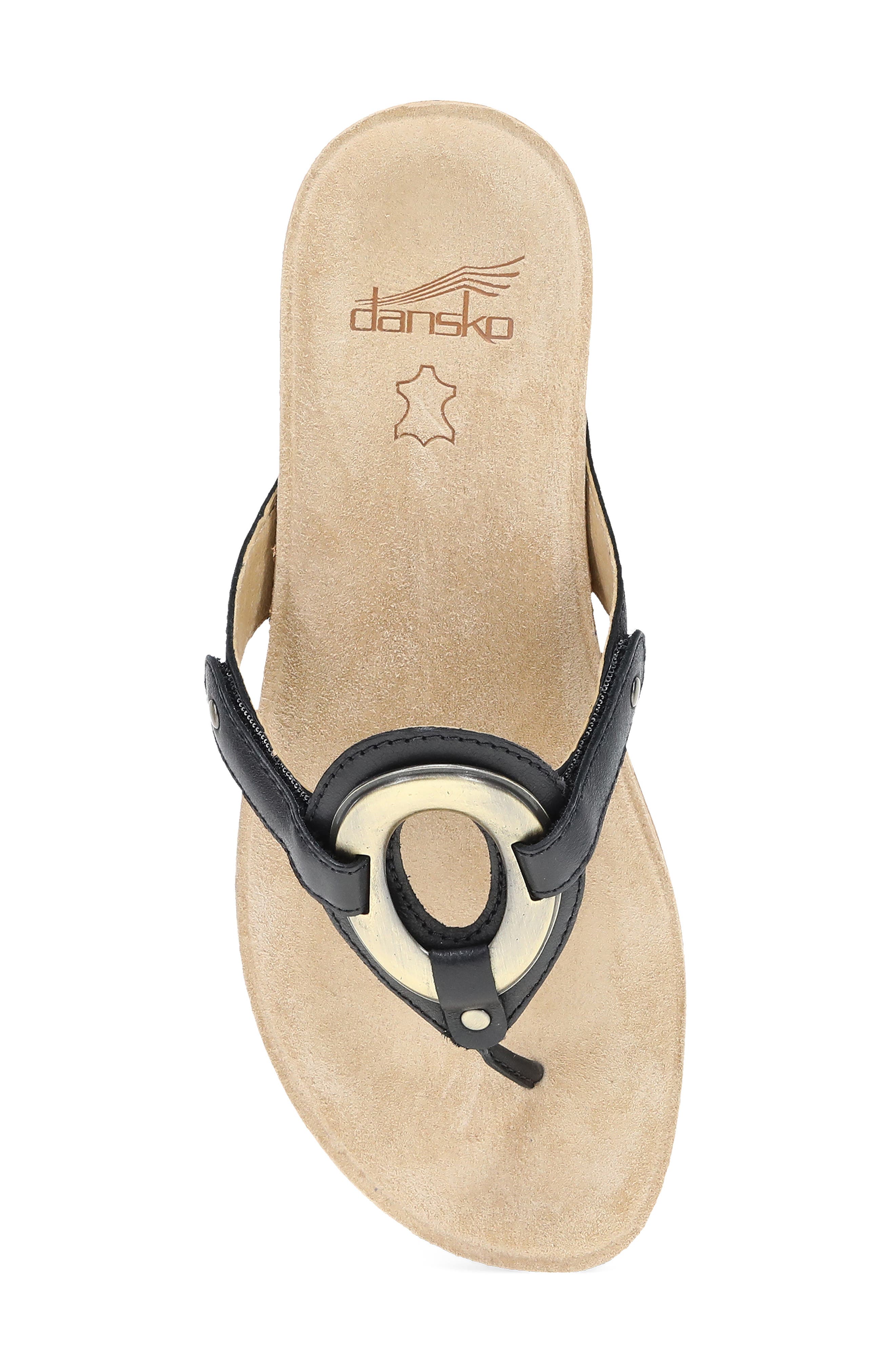 Dansko Rosalia Flip Flop, Alternate, color, Black