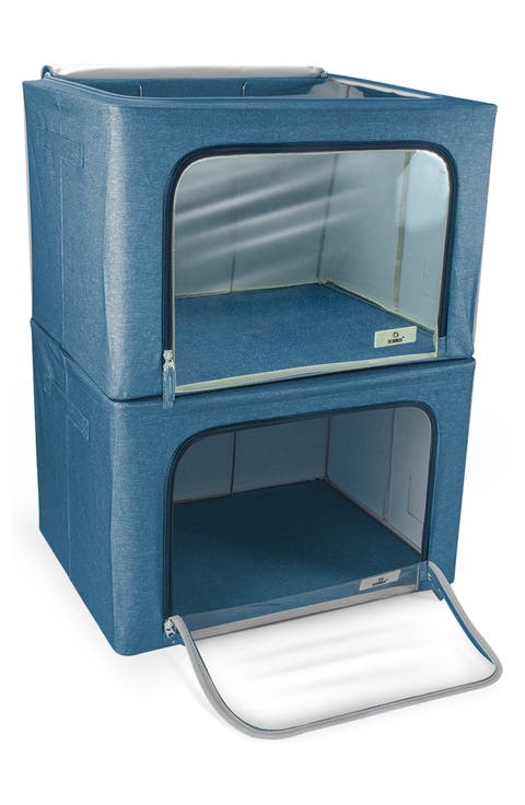 Beige Windowed Storage Box - Set of 2