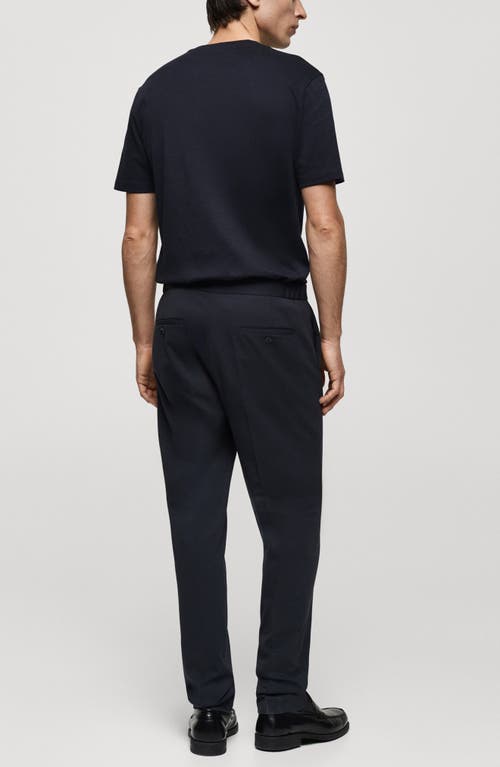 Mango Regular Fit Medium Weight Cotton T-shirt In Blue