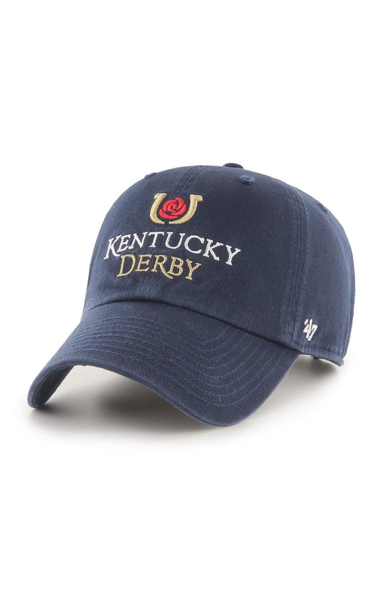 '47 Men's '47 Navy Kentucky Derby Logo Icon Clean Up Adjustable Hat, Main, color, 