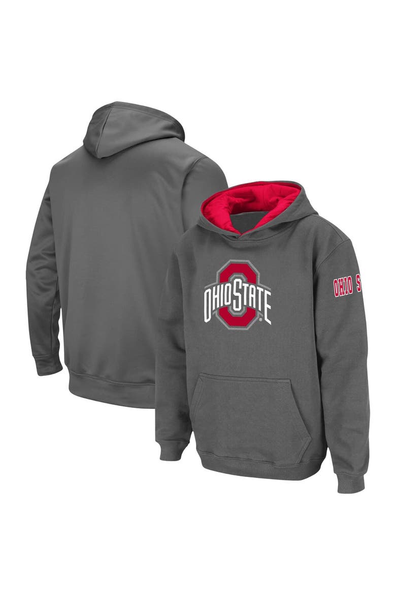 Youth Charcoal Ohio State Buckeyes Big Logo Pullover Hoodie, Main, color, Charcoal