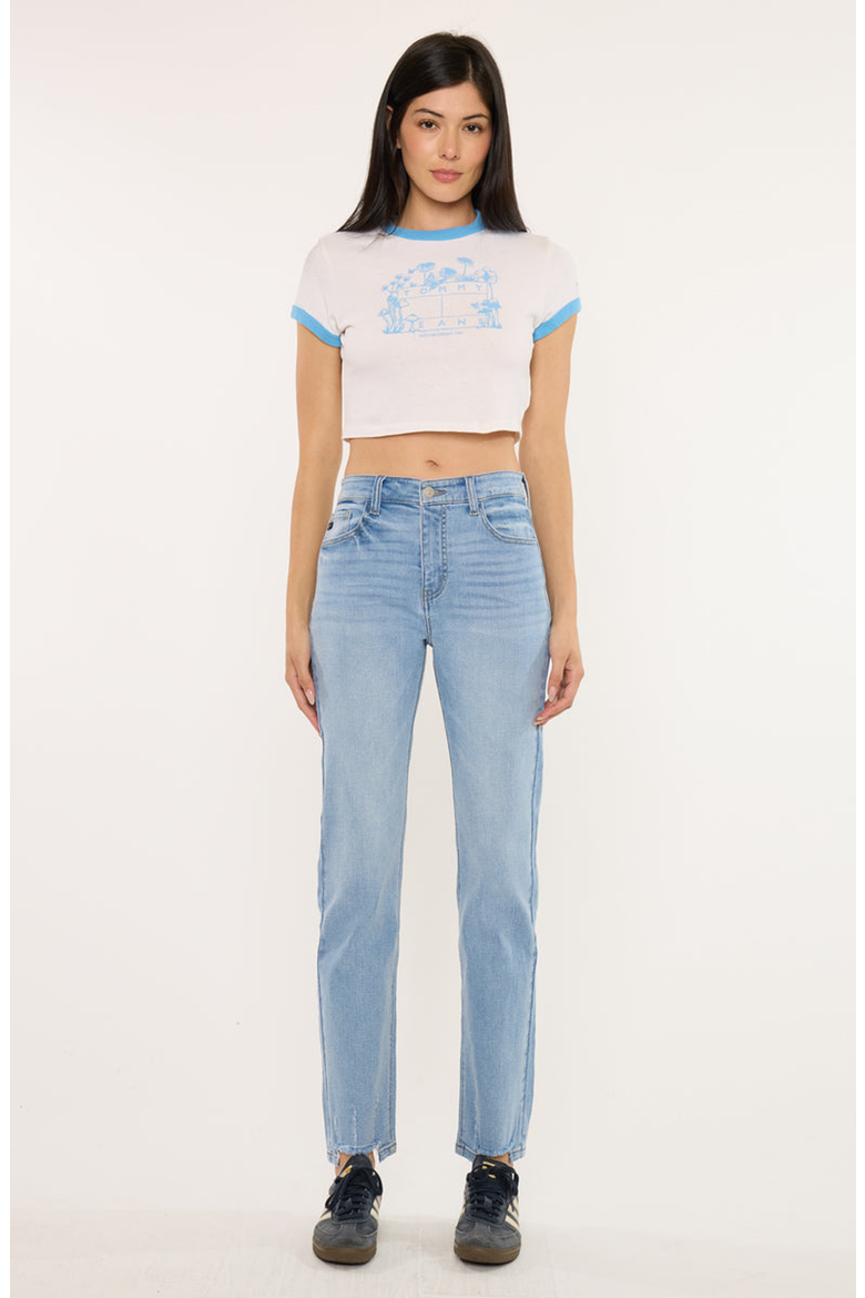 Breanne Essentials High Rise Straight Jeans, Main, color, Medium Wash