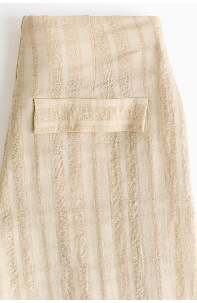 H&M Drawstring-detail Balloon Trousers, Alternate, color, Light Beige/Striped