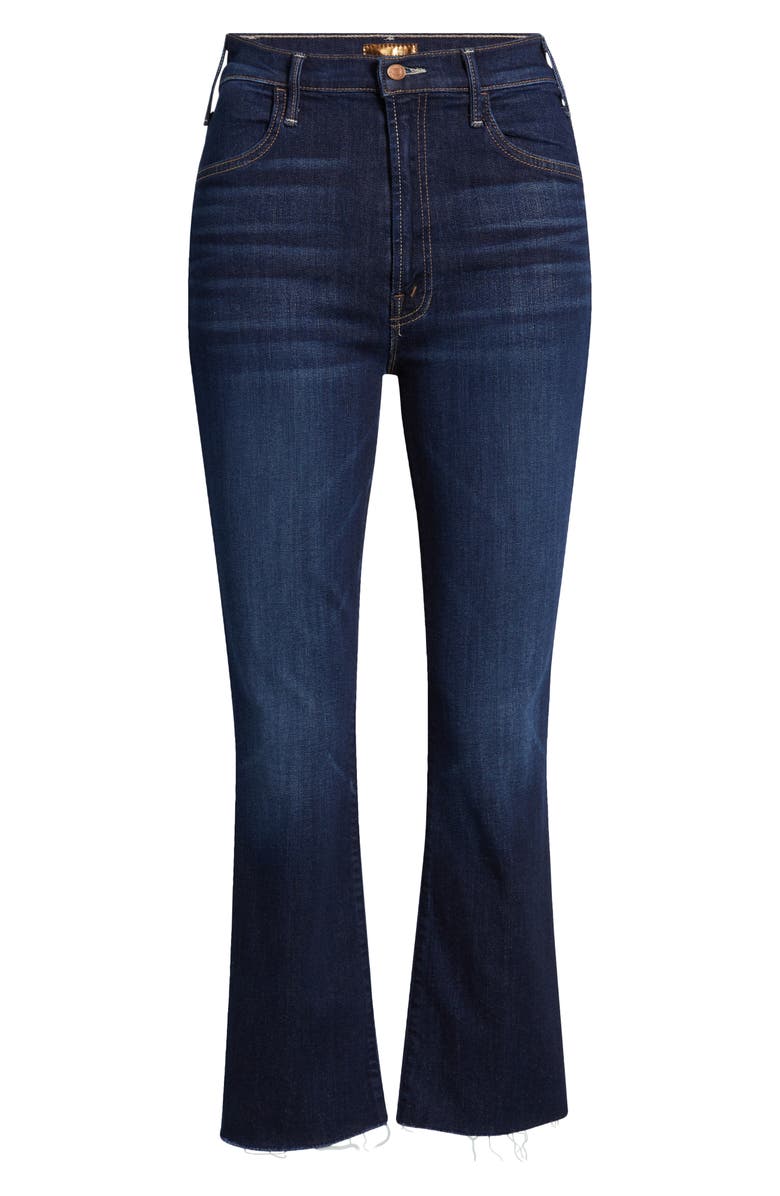 MOTHER The Lil Hustler Frayed High Waist Ankle Bootcut Jeans, Alternate, color, Off Limits