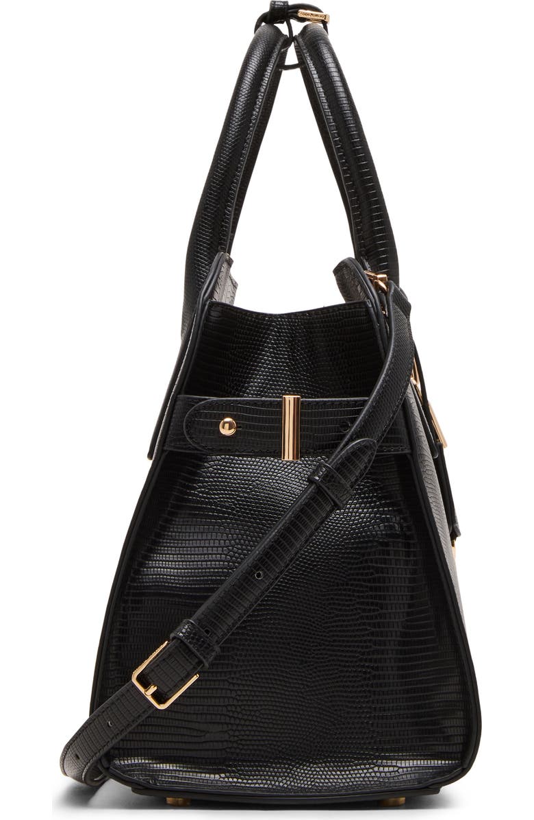 Anne Klein Curved Satchel, Alternate, color, Black