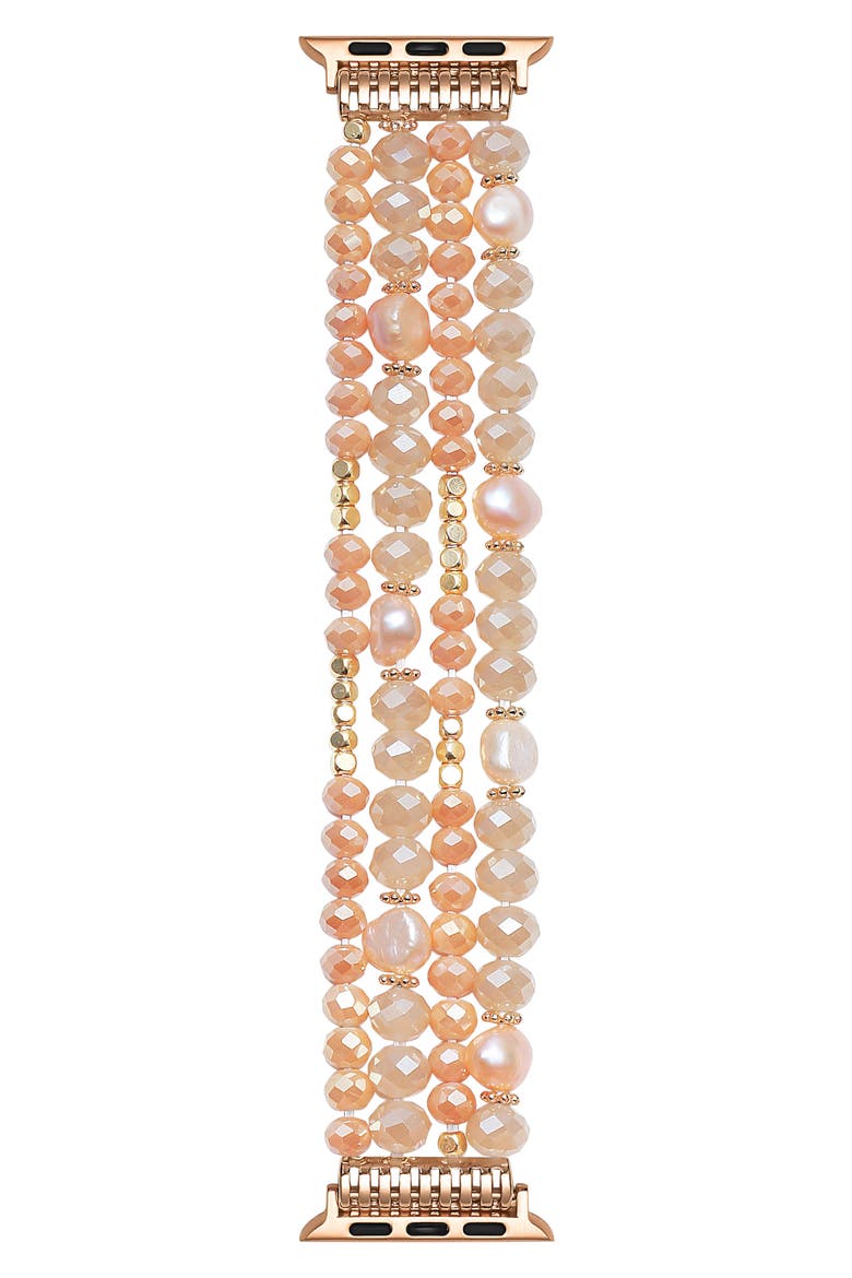 Demi Beaded Apple Watch Band, Main, color, ROSE GOLD