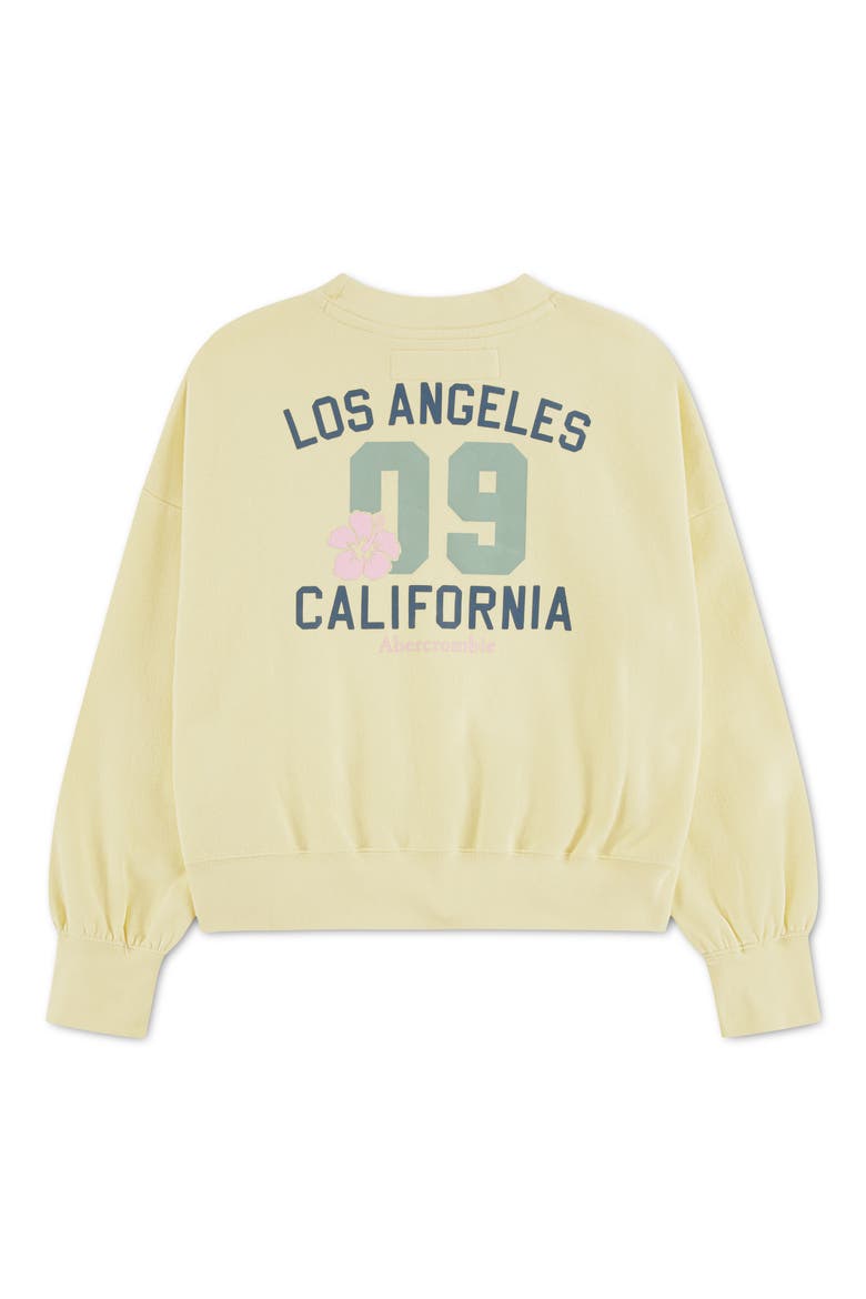 Kids' Embroidered Cotton Blend Fleece Graphic Sweatshirt, Alternate, color, ANISE FLOWER