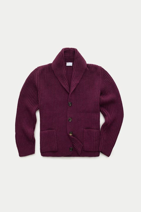 Wool Chunky Shawl Collar Cardigan