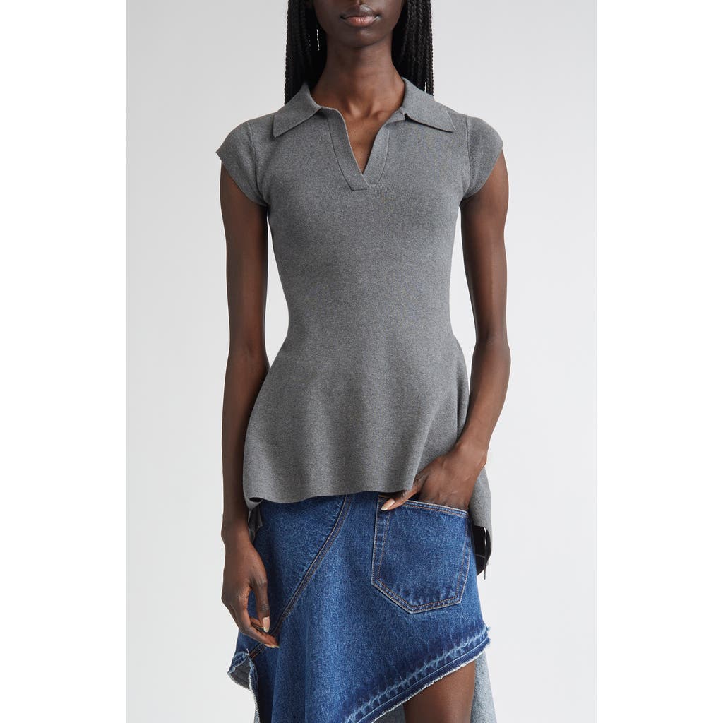 MONSE Handkerchief Hem Polo in Charcoal  product