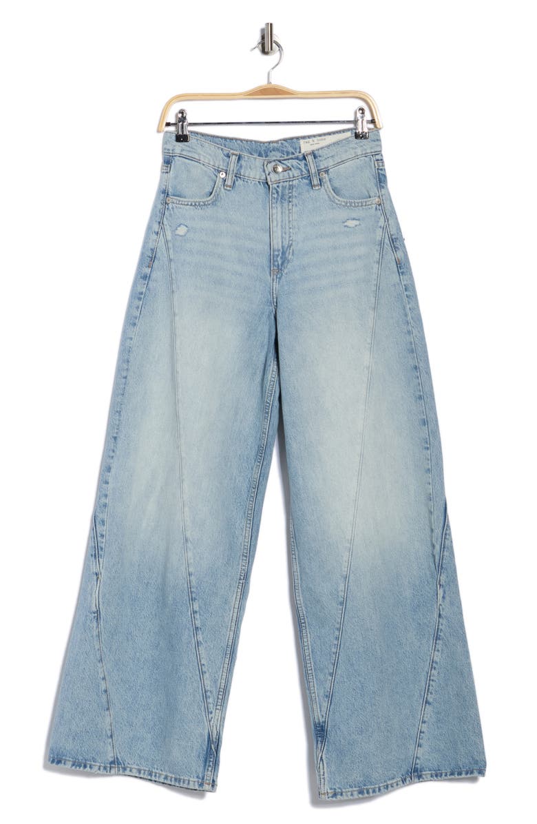 rag & bone Serena Splice High Waist Wide Leg Jeans, Alternate, color, Oconee