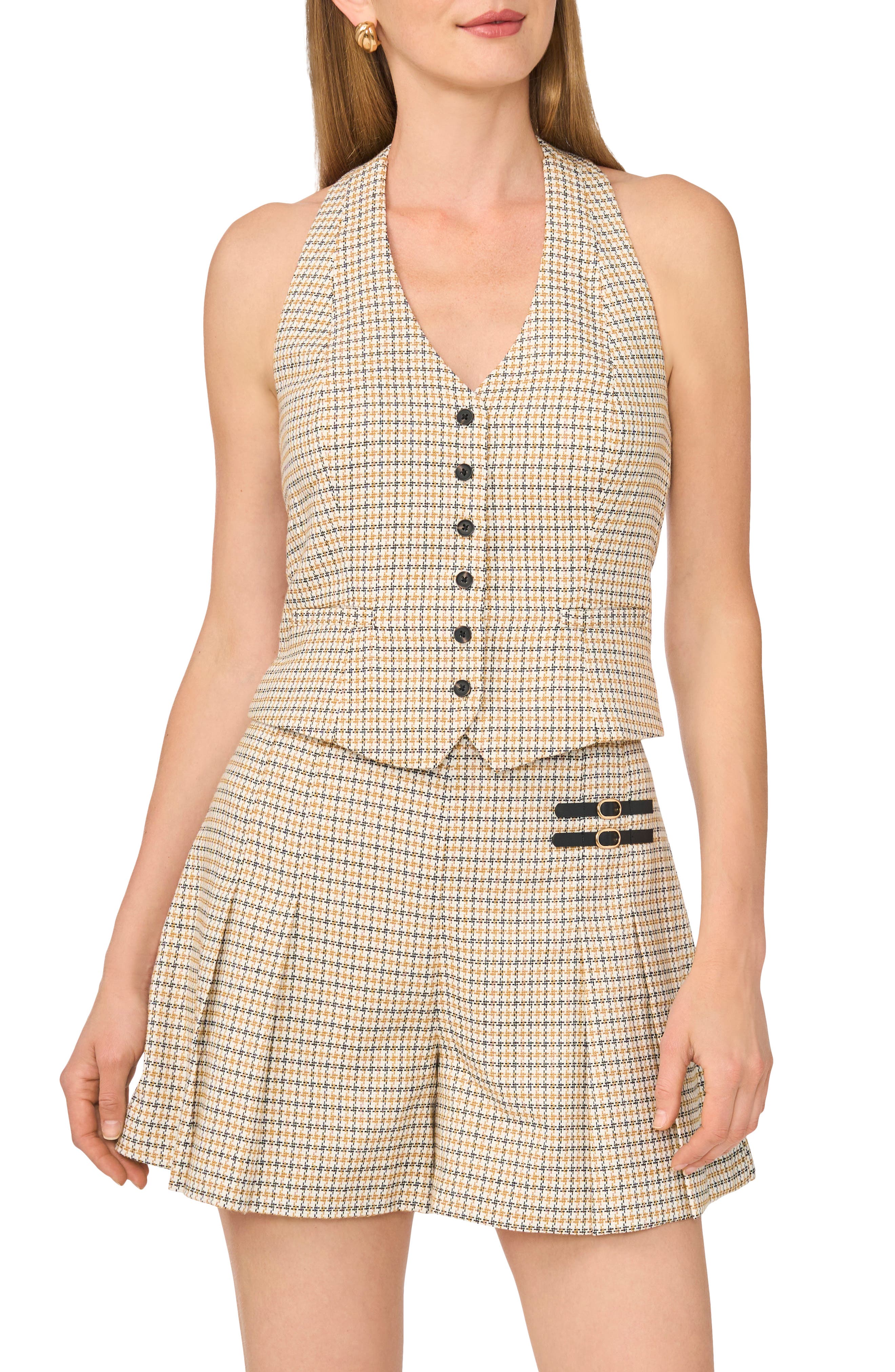 Plaid Halter Vest
