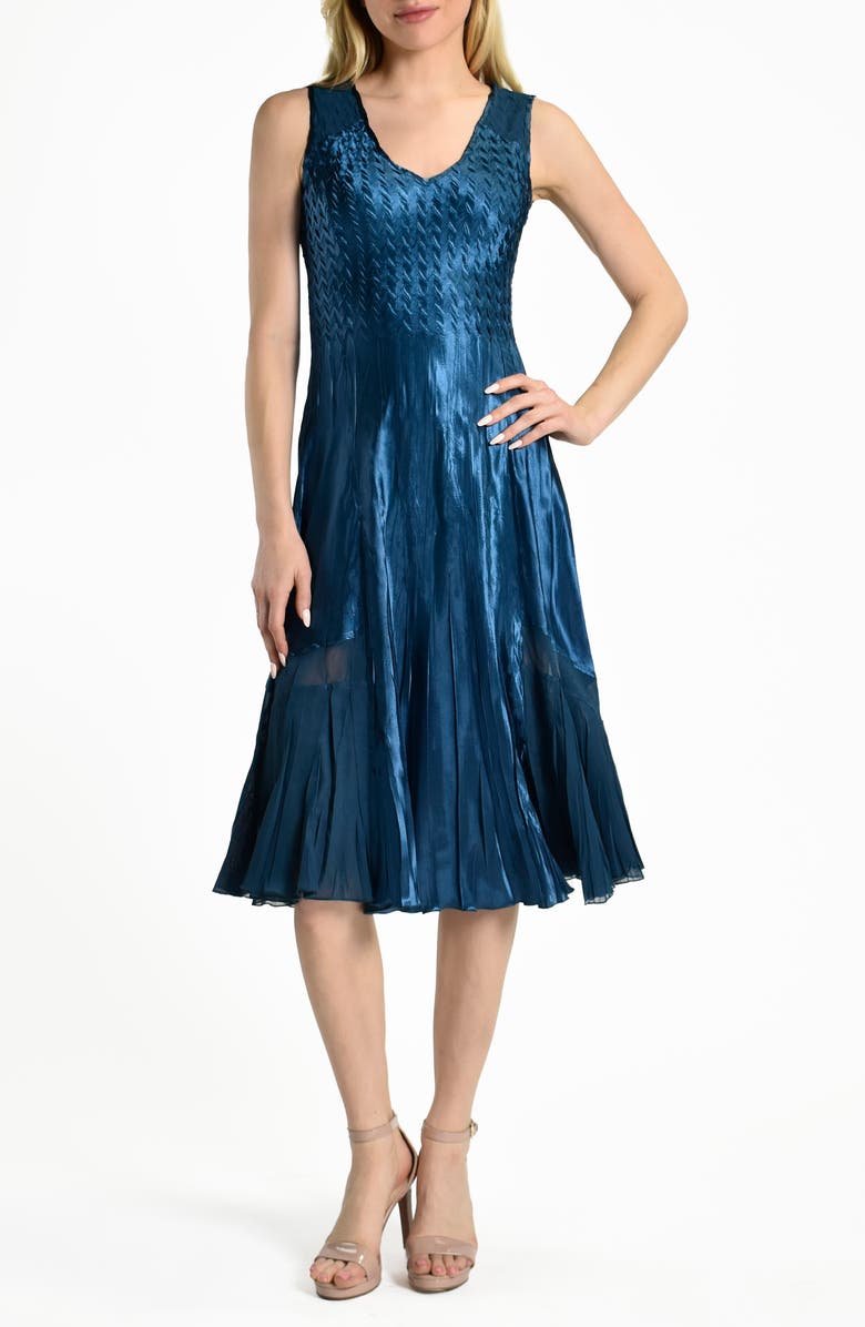 Komarov Chiffon & Charmeuse Cocktail Dress with Jacket, Alternate, color, 