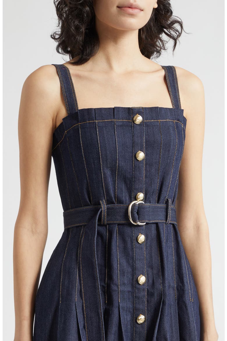 Branwen Denim A-Line Dress, Alternate, color, INDIGO