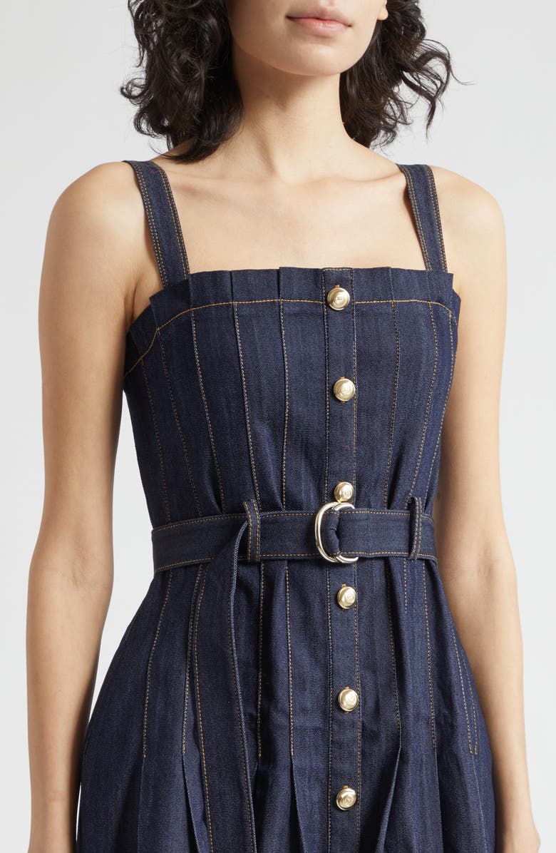Cinq à Sept Branwen Denim A-Line Dress, Alternate, color, Indigo