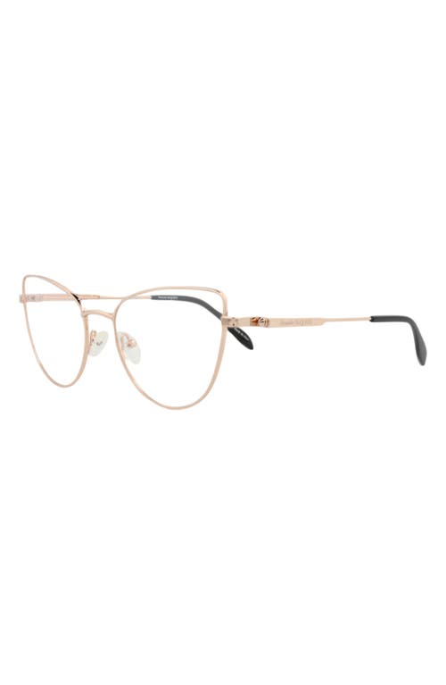 Alexander Mcqueen Mcqueen 55mm Cat Eye Optical Glasses In Gold
