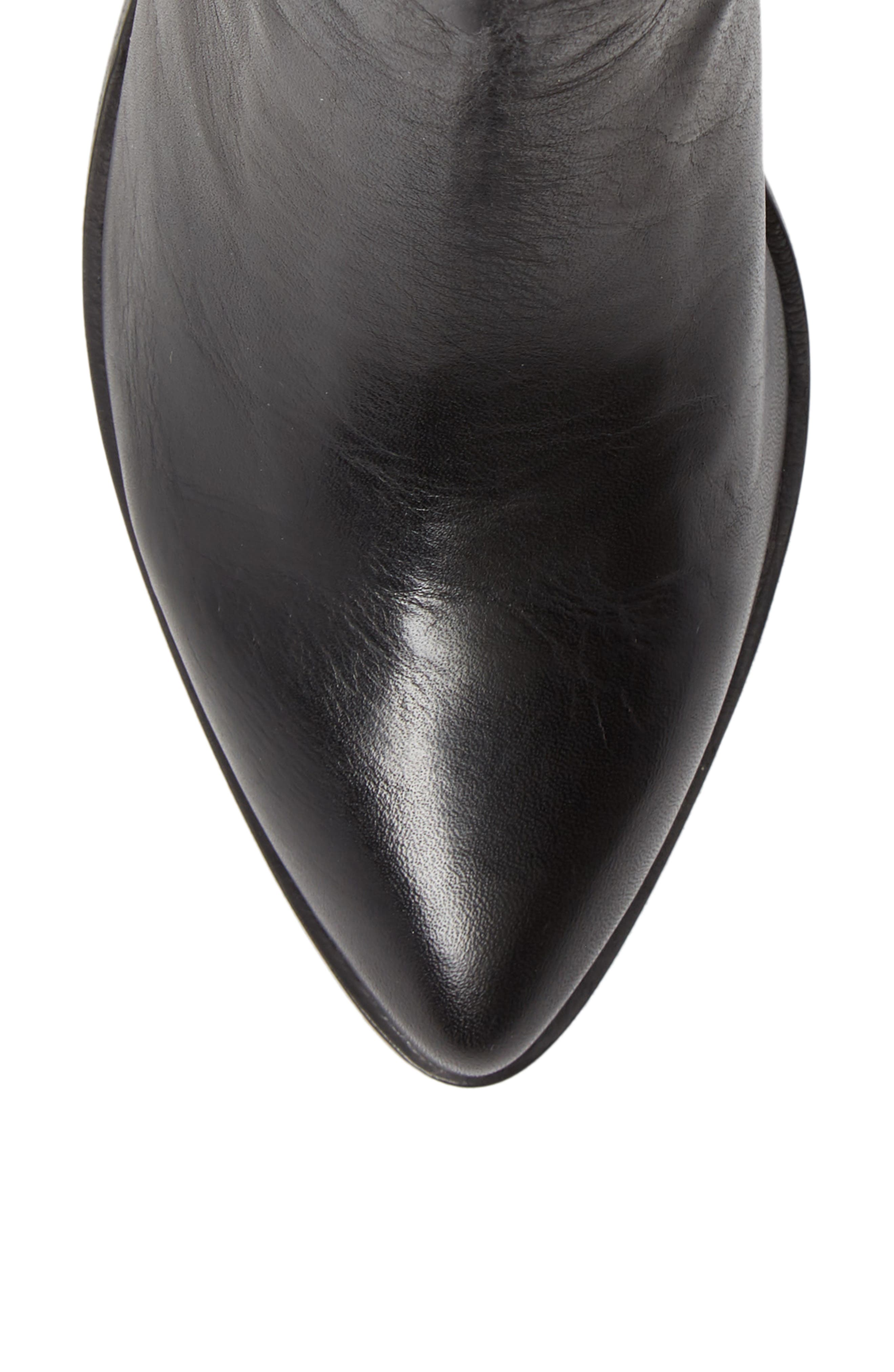 Lila Pointy Toe Bootie, Alternate, color, BLACK LEATHER