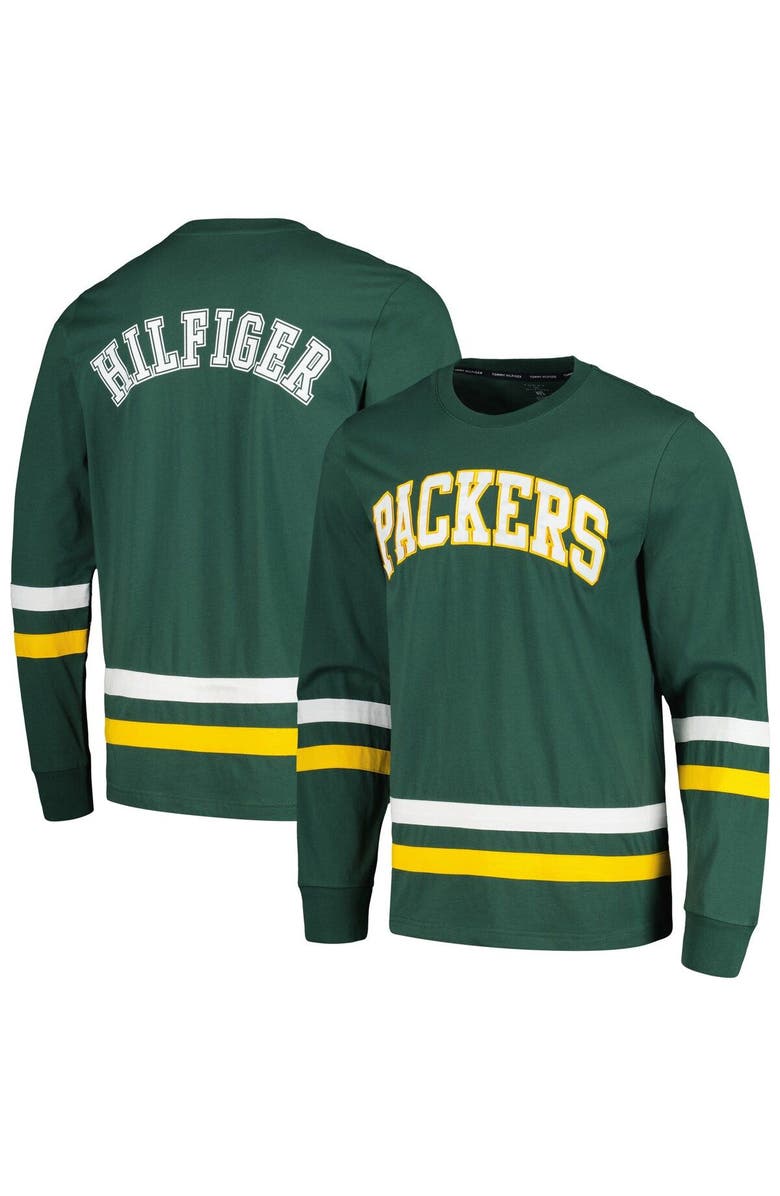 Tommy Hilfiger Men's Tommy Hilfiger Green/Gold Green Bay Packers Nolan Long Sleeve T-Shirt, Main, color, Green