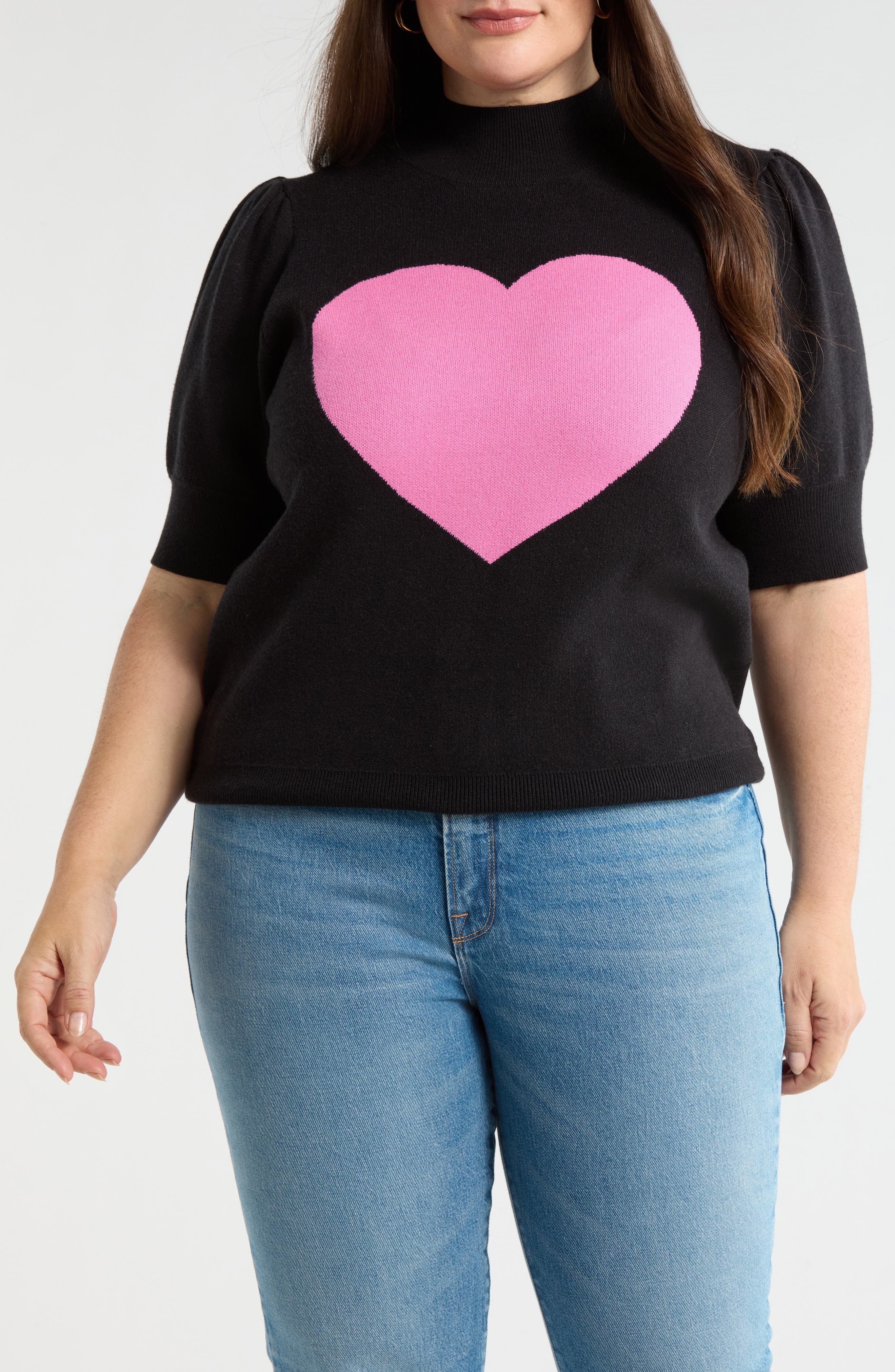 Russel Heart Puff Sleeve Sweater