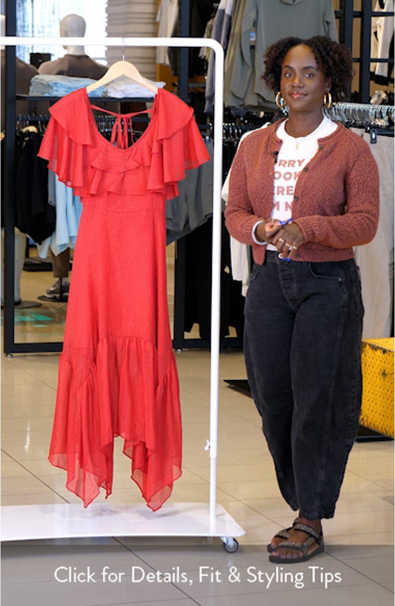 Merida Ruffle Short Sleeve Midi Dress, sales video thumbnail