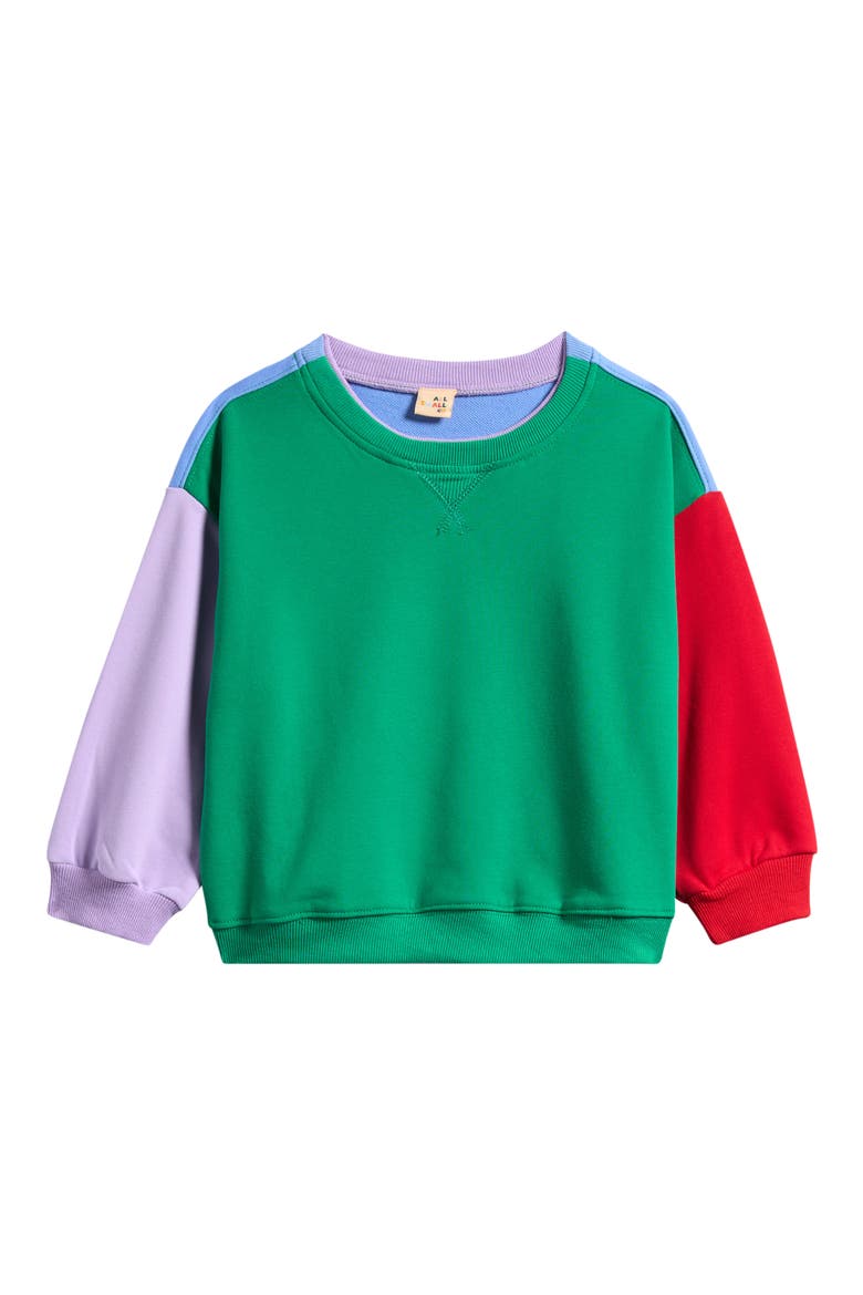 Kids' Colorblock Cotton Sweatshirt, Main, color, MULTI