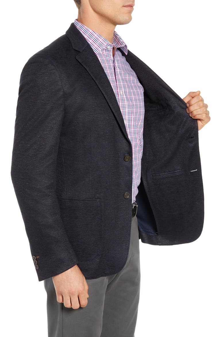 Regular Fit Knit Sport Coat, Alternate, color, NAVY