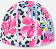Deux par Deux Flexible Fit Floral and Leopard Swim Cap