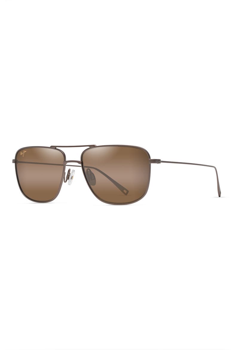 Mikioi 54mm PolarizedPlus2® Aviator Sunglasses, Alternate, color, SATIN SEPIA
