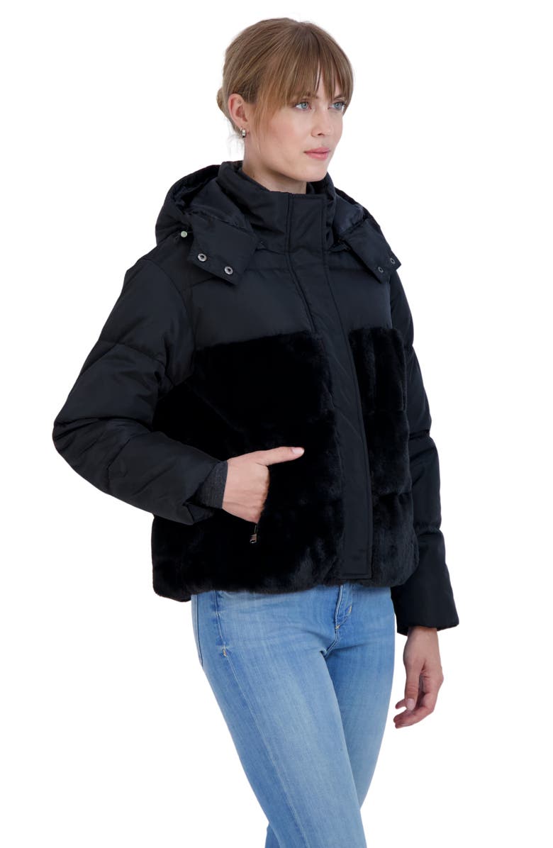 Sebby Faux Fur Trimmed Hooded Puffer Jacket, Alternate, color, 