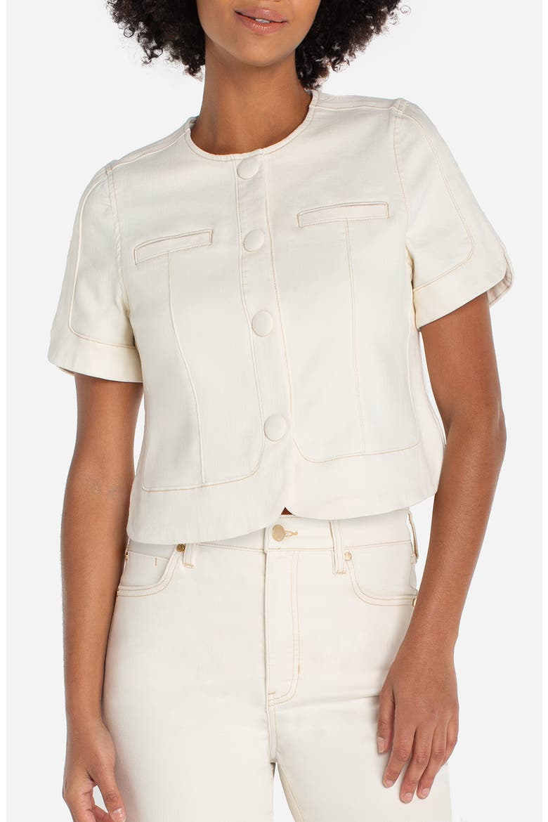 Short Sleeve Crop Jacket, Main, color, DESERT DUNES