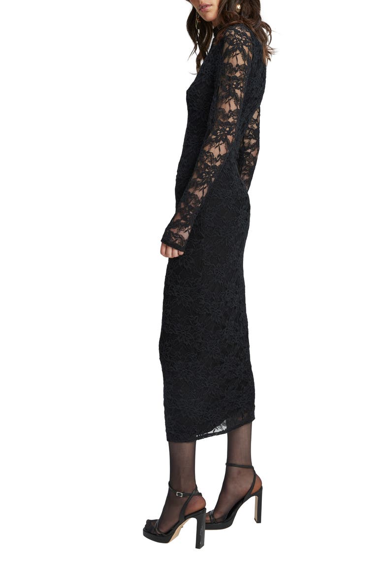 Meghan Lace Long Sleeve Dress, Alternate, color, BLACK