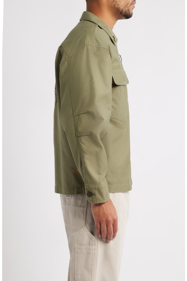 Corporal Zip-Up Cotton Canvas Worker Shirt, Alternate, color, OLIVE