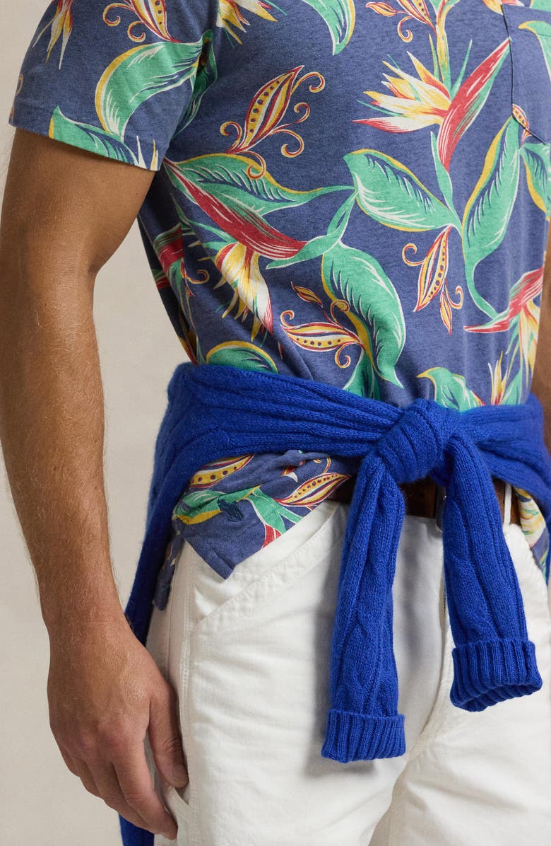 Polo Ralph Lauren Floral Linen & Cotton Polo, Alternate, color,