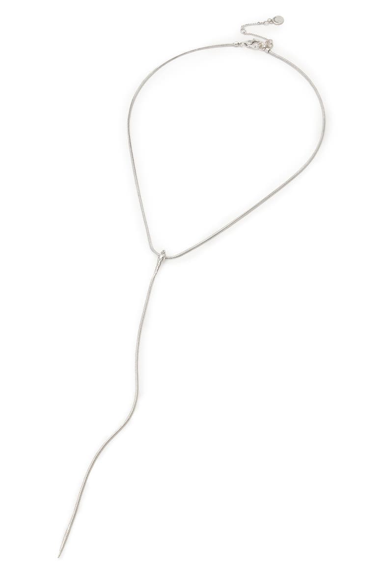 Serpent Y-Drop Necklace, Alternate, color, WARM SILVER