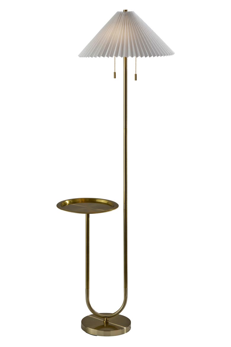 Uma Shelf Floor Lamp, Main, color, ANTIQUE BRASS