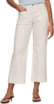 Sanctuary The Marine Embroidered Crop Wide Leg Jeans