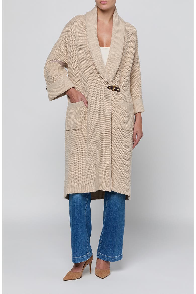 Orielle Long Cardigan, Alternate, color, ALMOND MILK