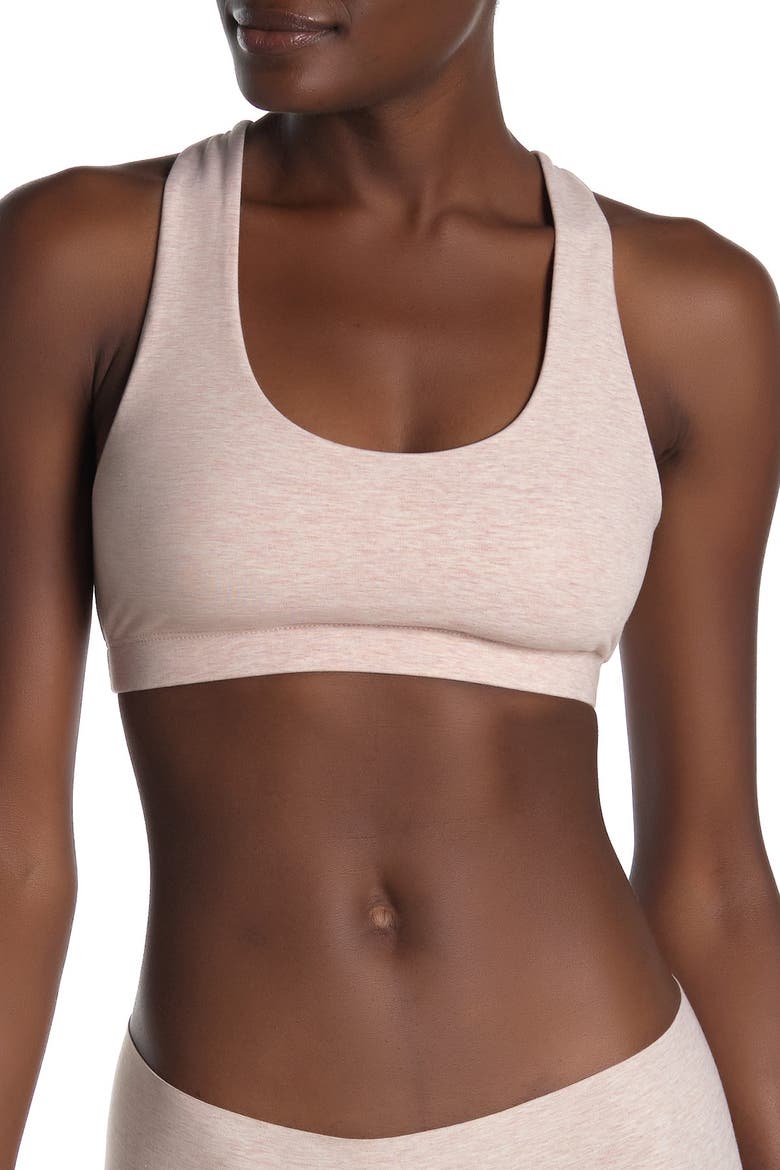 Racerback Bralette, Main, color, HEATHERED OATMEAL