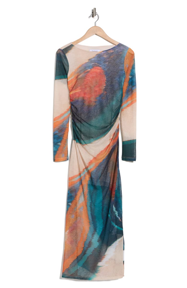 Desigual Print Maxi Dress, Alternate, color, Orange