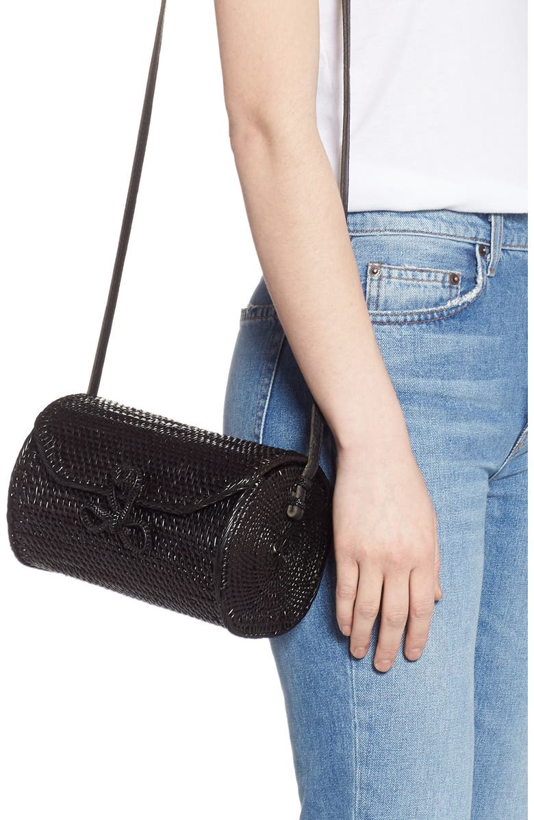 Street Level Cylinder Woven Crossbody Bag, Alternate, color,