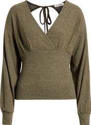 Loveappella Empire Tie Back Rib Top