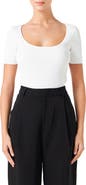 Endless Rose Short Sleeve Ribbed Sweater