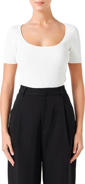 Endless Rose Short Sleeve Ribbed Sweater